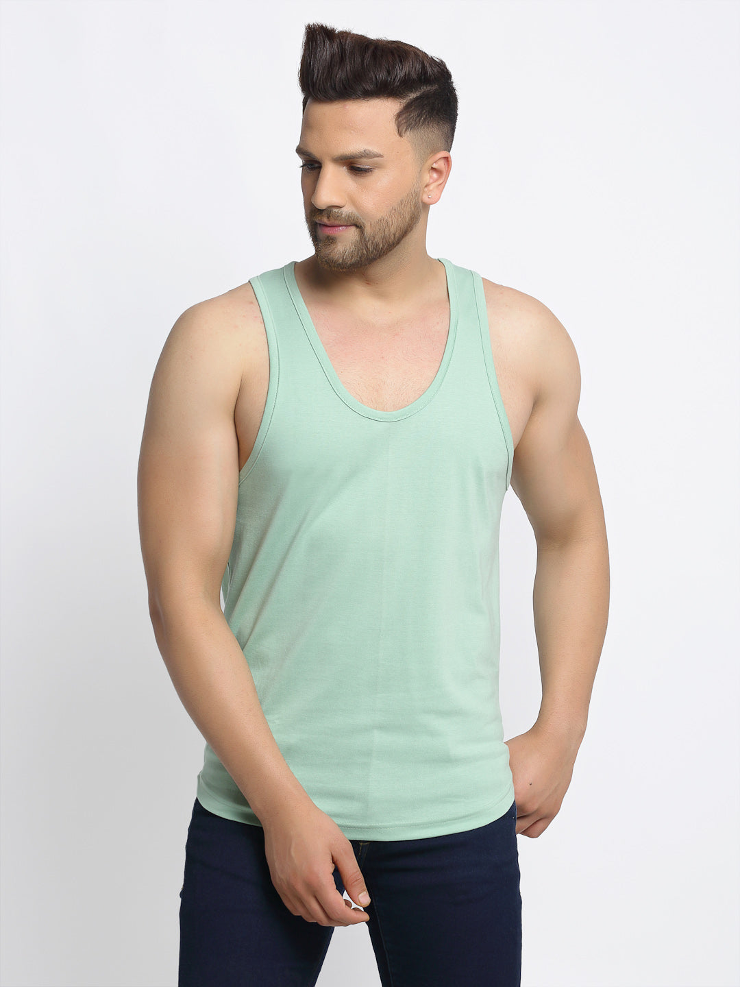 Men Solid Innerwear Gym Vest - Friskers