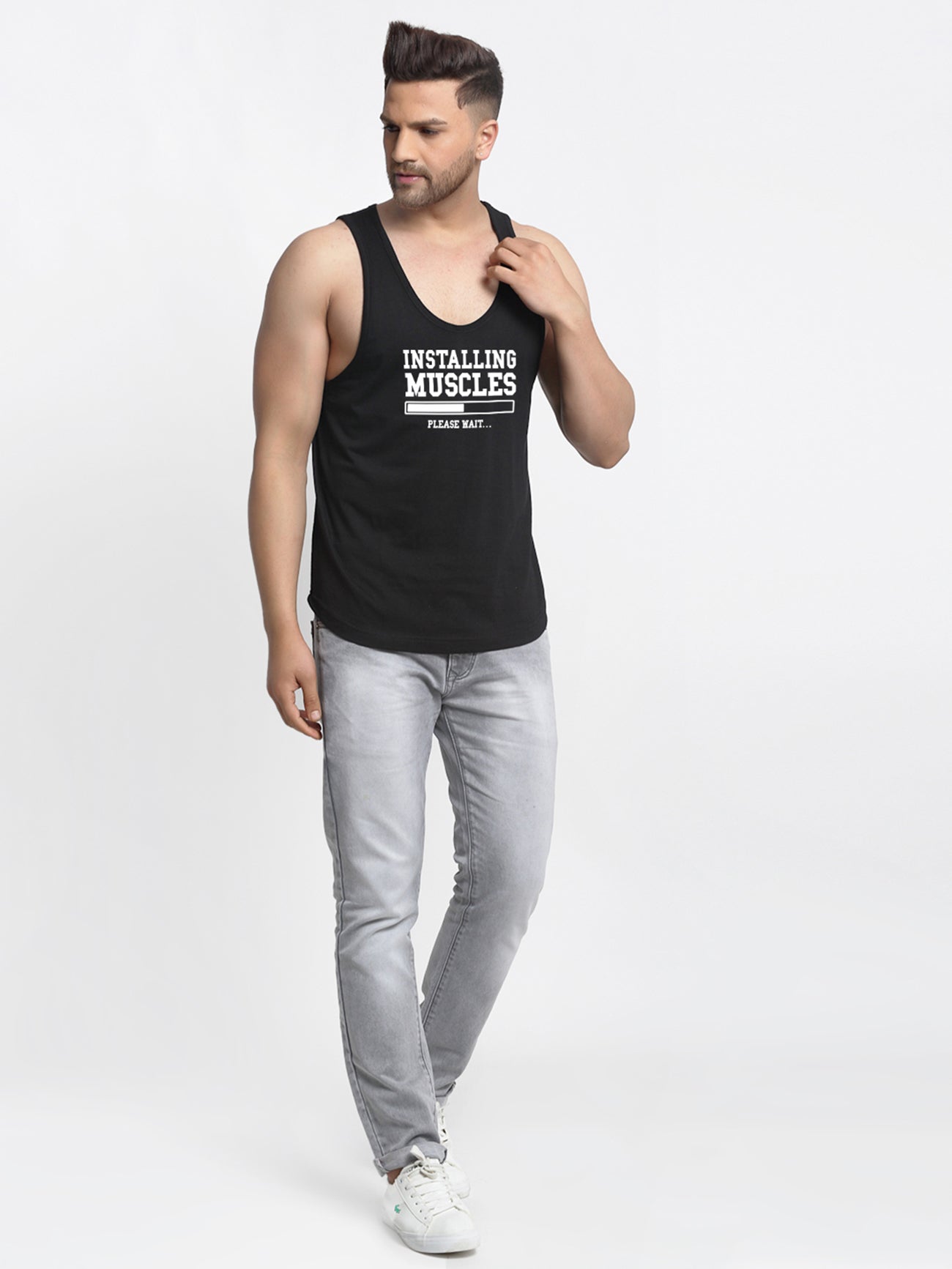 Installing Muscle Printed Innerwear Gym Vest - Friskers