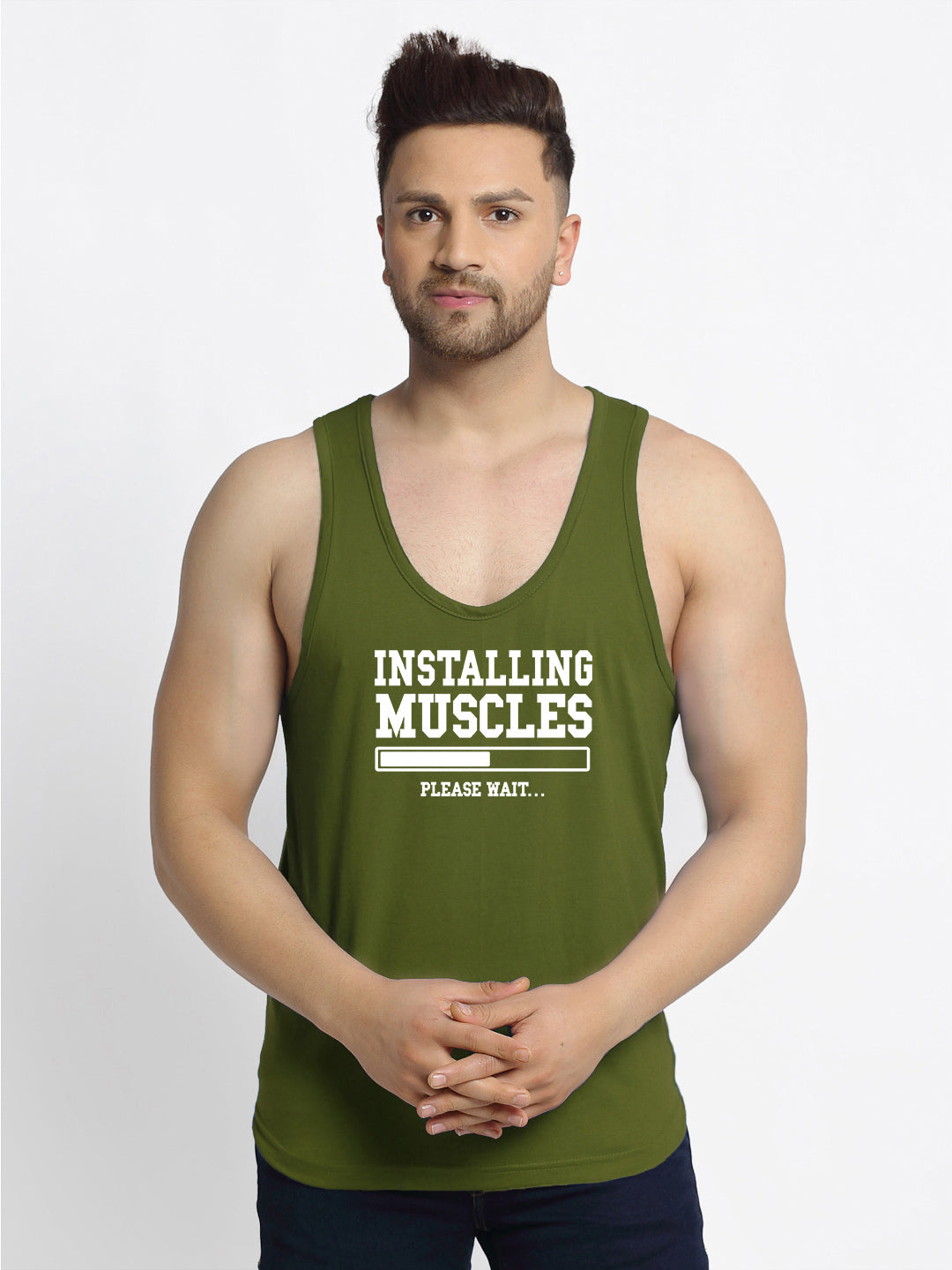 Installing Muscle Printed Innerwear Gym Vest - Friskers