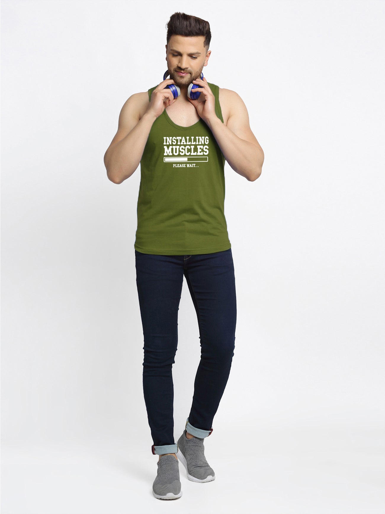 Installing Muscle Printed Innerwear Gym Vest - Friskers