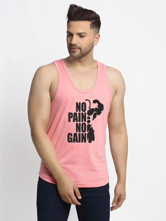 No Pain No Gain Printed Innerwear Gym Vest - Friskers