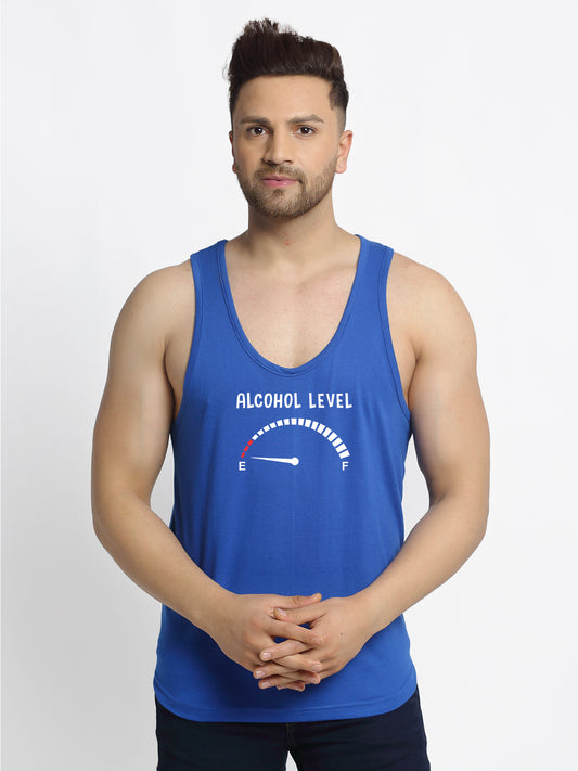 Men Alcohol Level Printed Innerwear Gym Vest - Friskers
