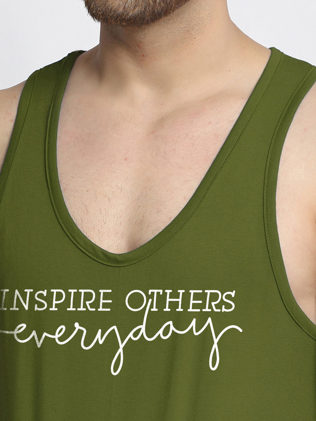 Men Typography Printed Innerwear Gym Vest - Friskers
