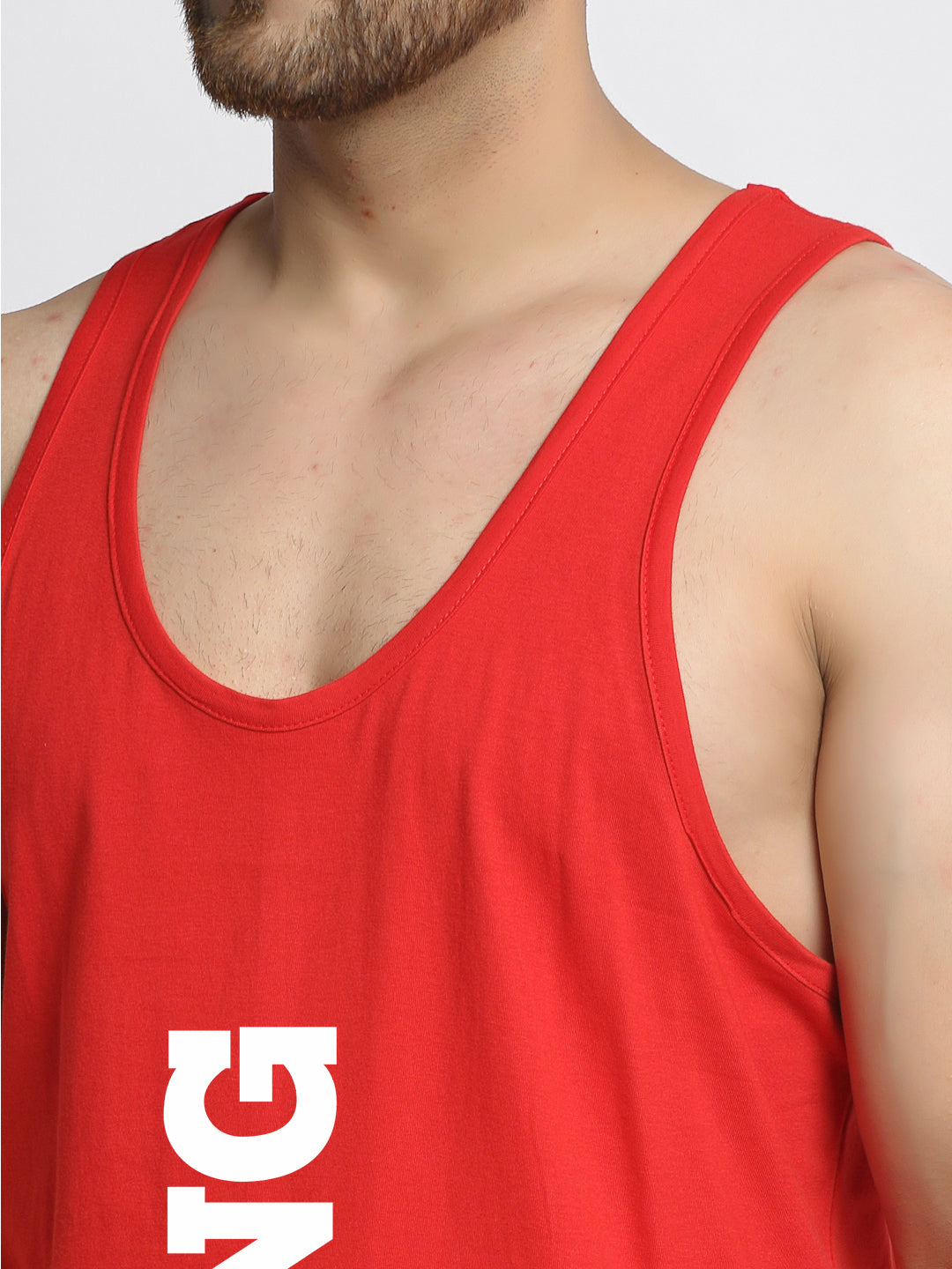 Men Strong Printed Innerwear Gym Vest - Friskers