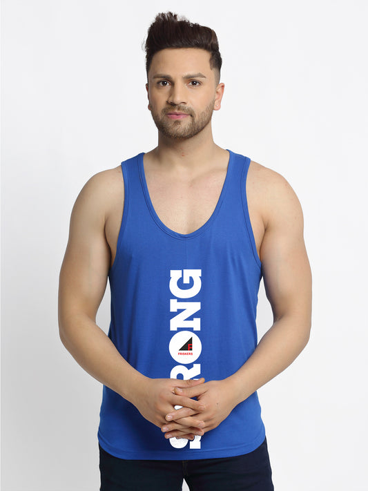 Men Strong Printed Innerwear Gym Vest - Friskers