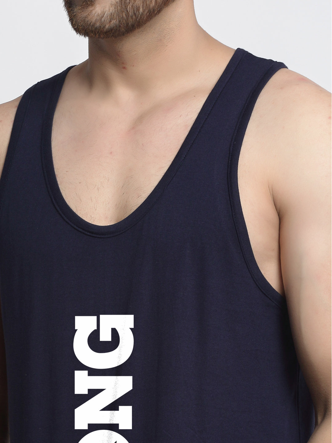 Men Strong Printed Innerwear Gym Vest - Friskers