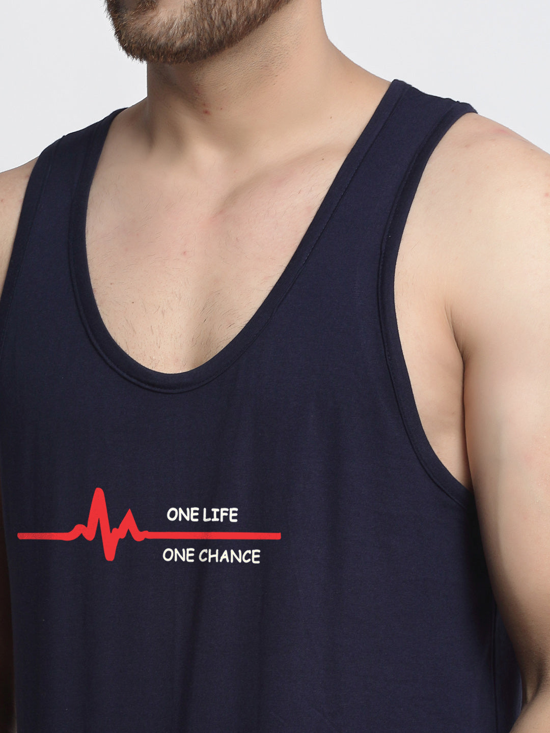 One Life Printed Sleeveless Innerwear Gym Vest - Friskers