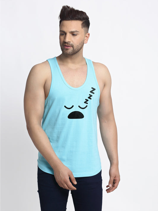 Sleepy Printed Airy Sleeveless Innerwear Gym Vest - Friskers