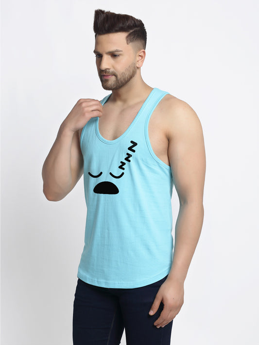 Sleepy Printed Airy Sleeveless Innerwear Gym Vest - Friskers