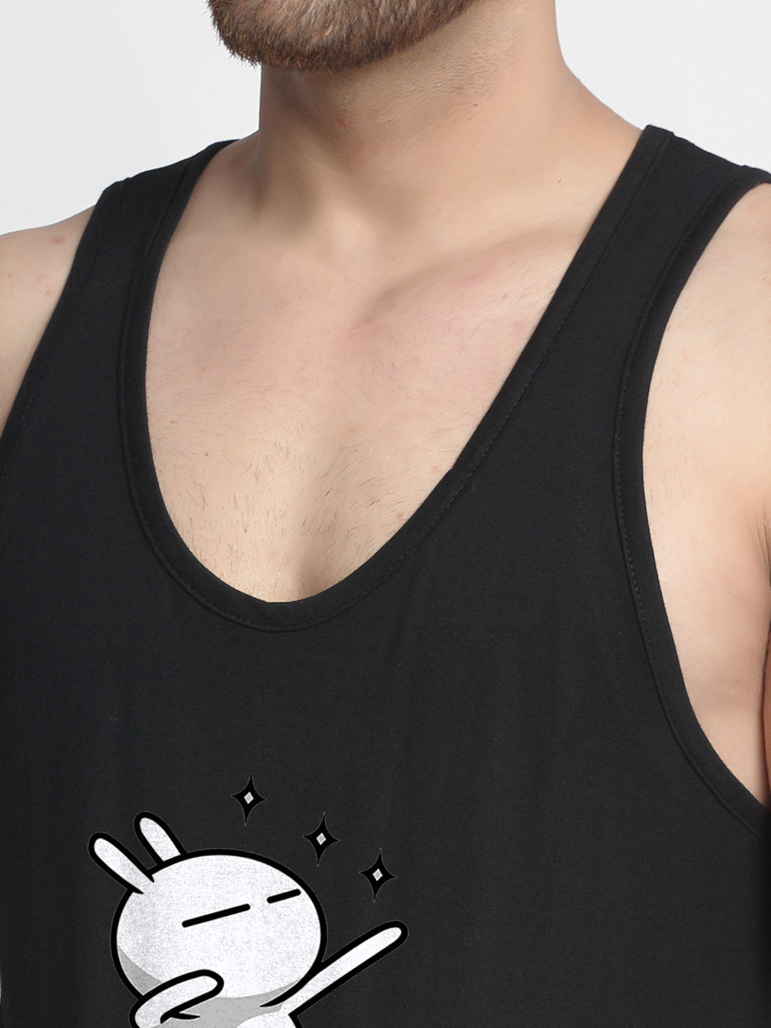Three Star Printed Airy Sleeveless Innerwear Gym Vest - Friskers