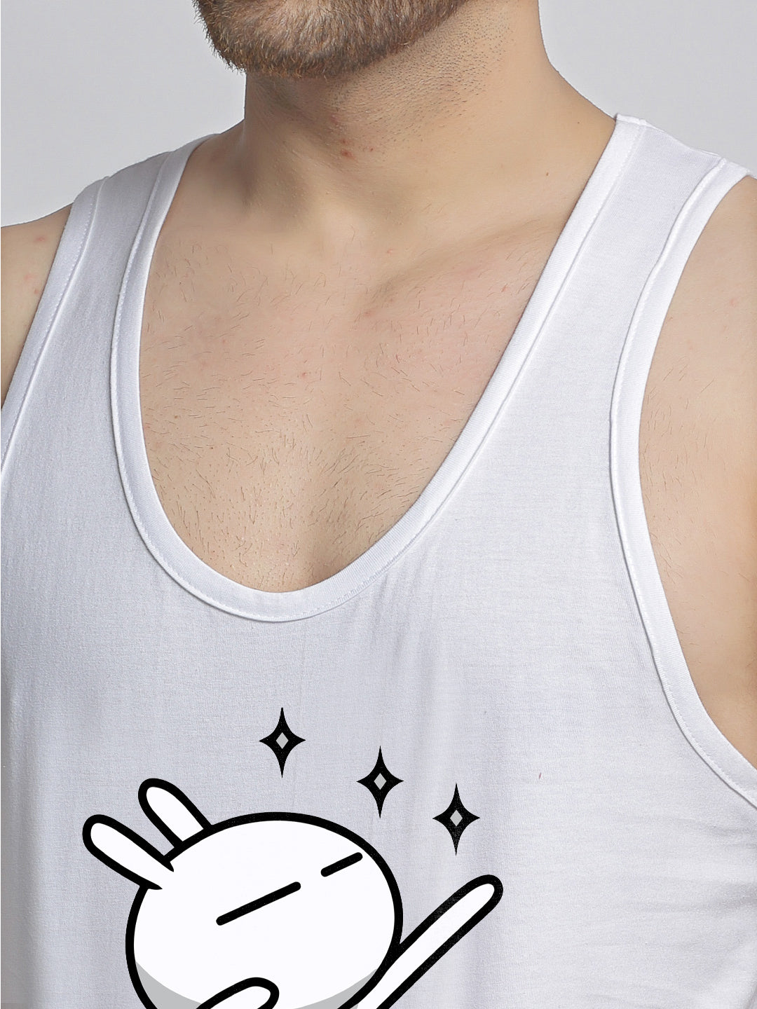 Three Star Printed Airy Sleeveless Innerwear Gym Vest - Friskers