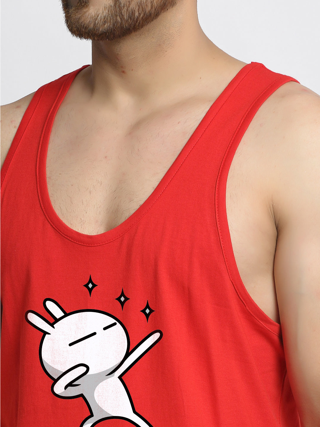 Three Star Printed Airy Sleeveless Innerwear Gym Vest - Friskers