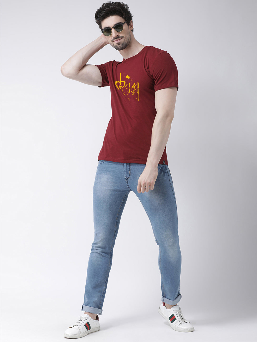 Mahadev Printed Round Neck Clearance T-shirt - Friskers
