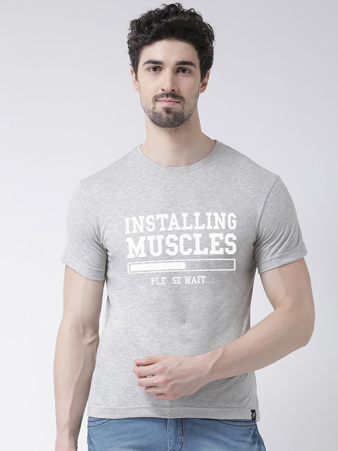 Instaling Muscles Printed Round Neck Clearance T-shirt - Friskers