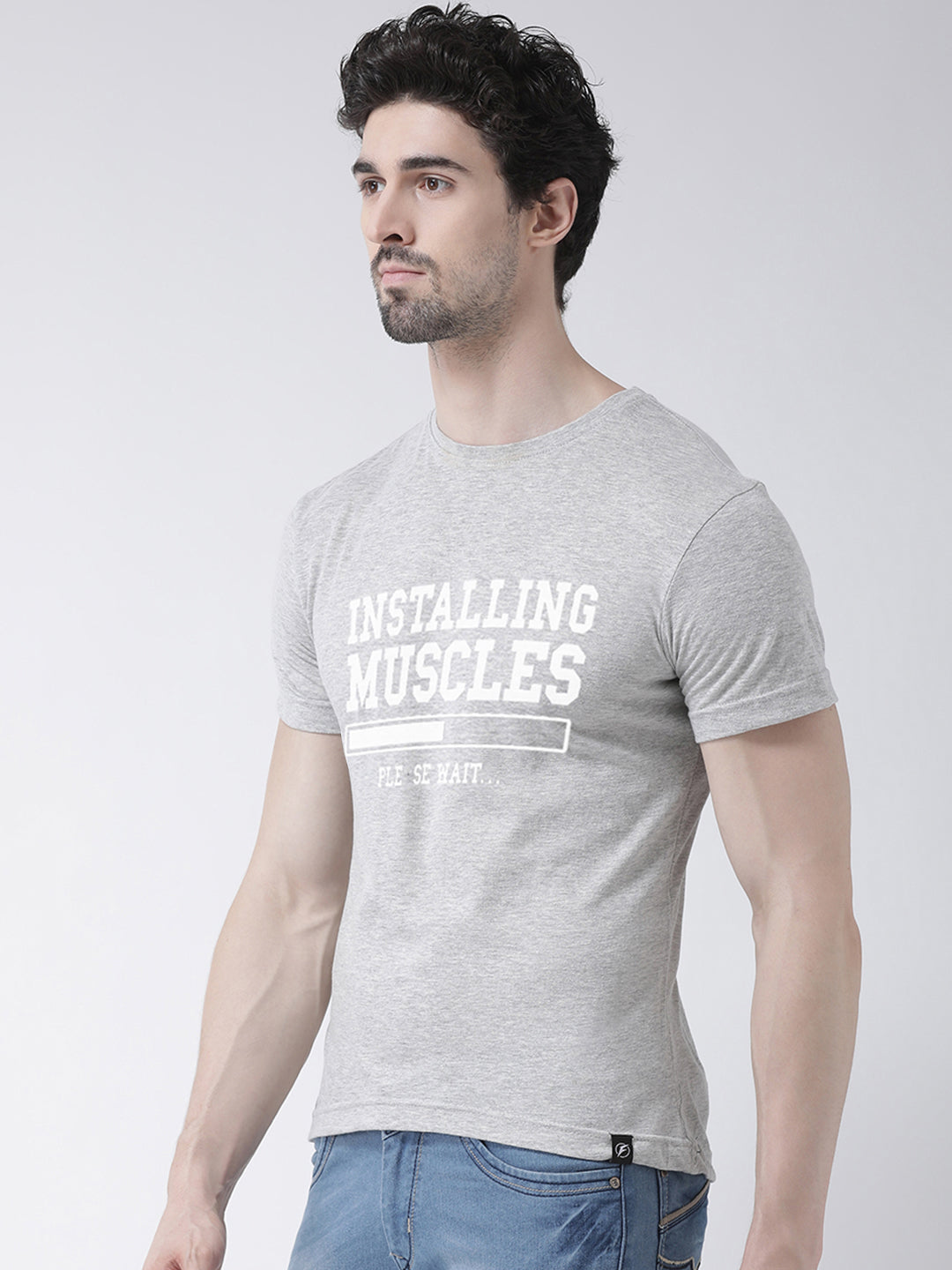 Instaling Muscles Printed Round Neck Clearance T-shirt - Friskers