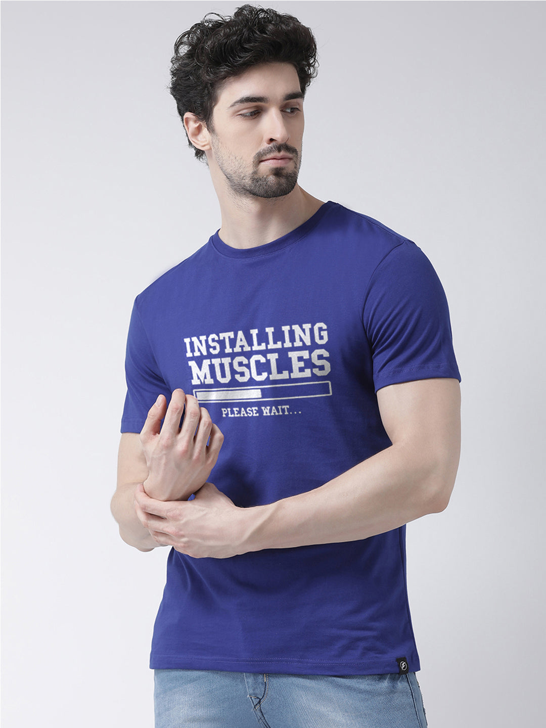 Instaling Muscles Printed Round Neck Clearance T-shirt - Friskers