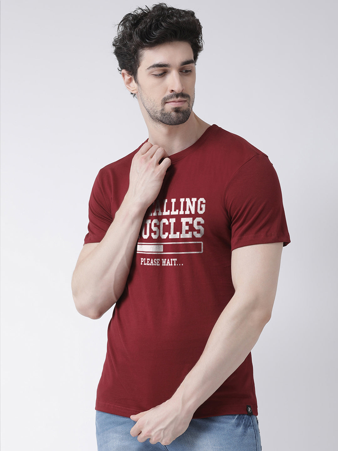 Instaling Muscles Printed Round Neck Clearance T-shirt - Friskers