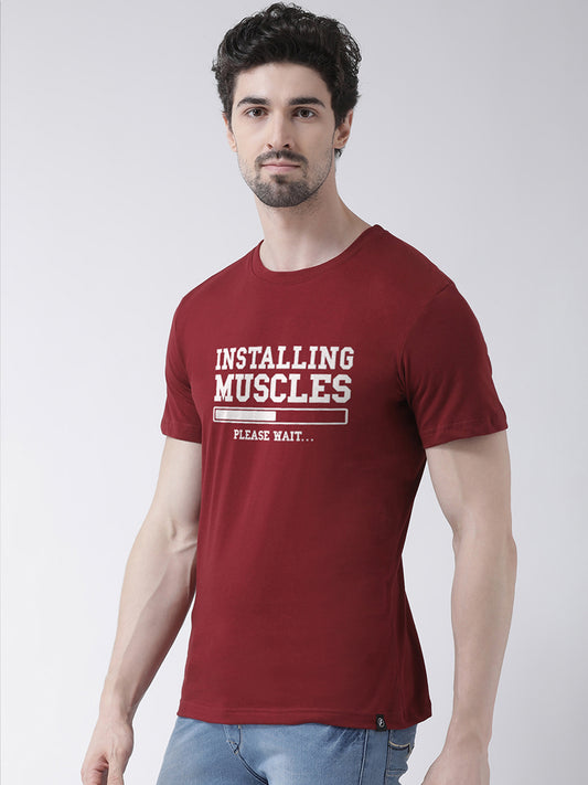 Instaling Muscles Printed Round Neck Clearance T-shirt - Friskers