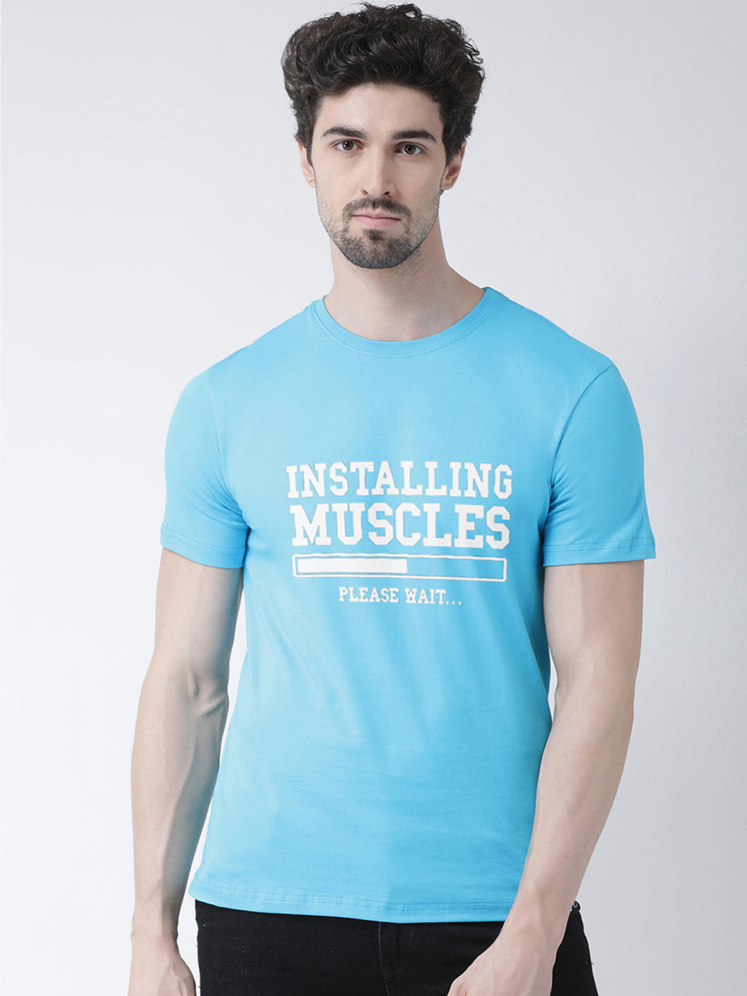 Instaling Muscles Printed Round Neck Clearance T-shirt - Friskers