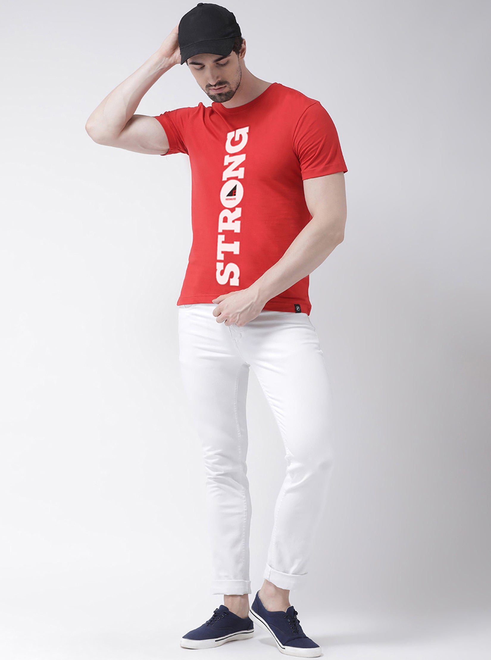 Mens Strong Printed Round Neck Clearence T-shirt - Friskers