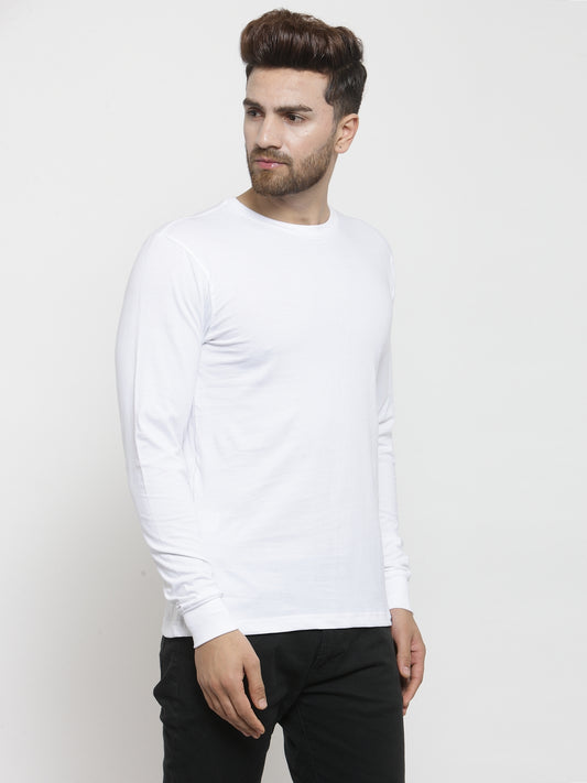 Men Solid Round Neck with rib Full Sleeve T-shirt - Friskers