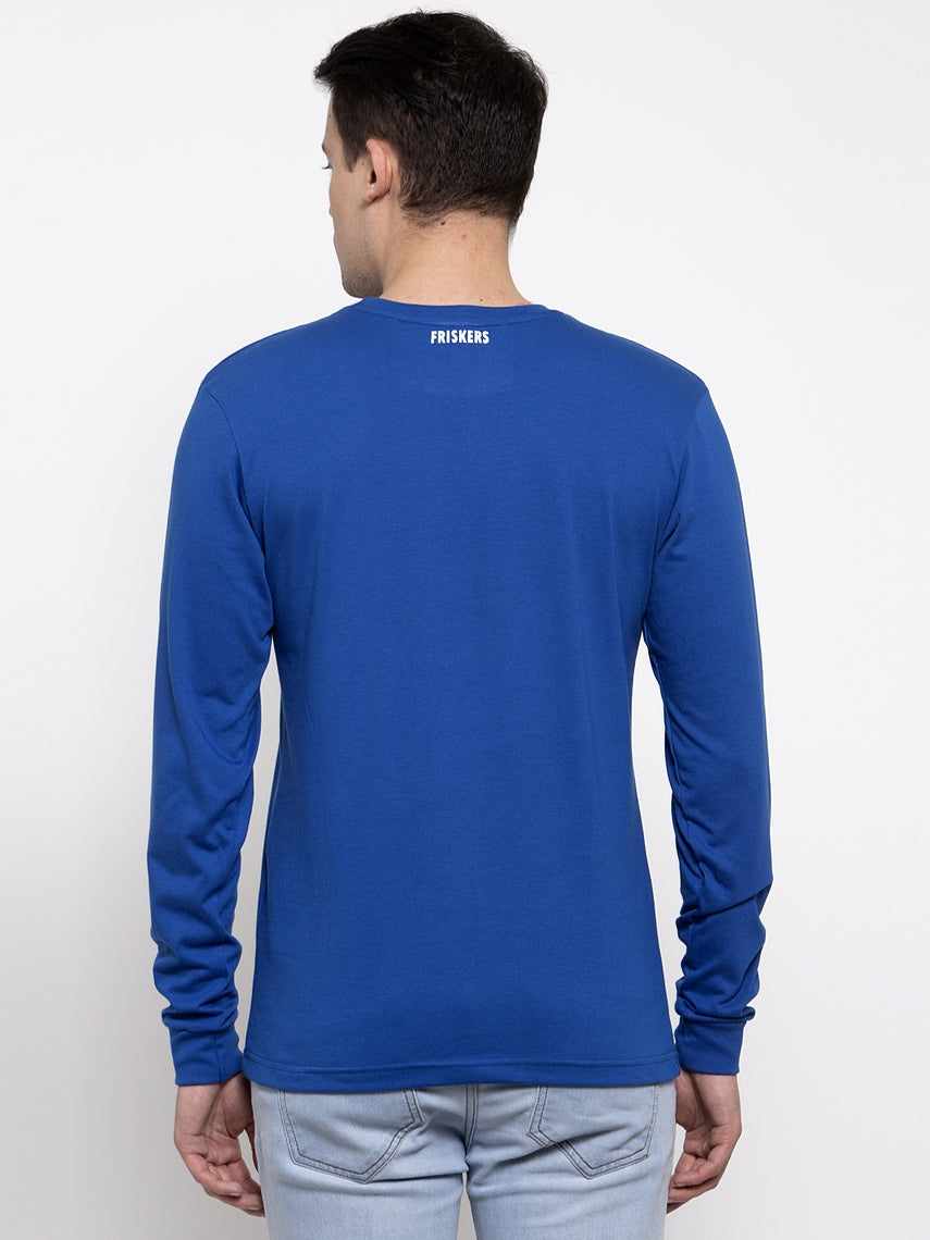 Men Solid Round Neck with rib Full Sleeve T-shirt - Friskers