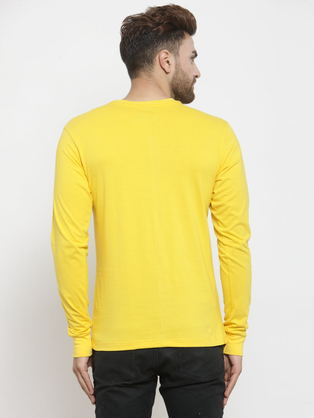 Men Solid Round Neck with rib Full Sleeve T-shirt - Friskers