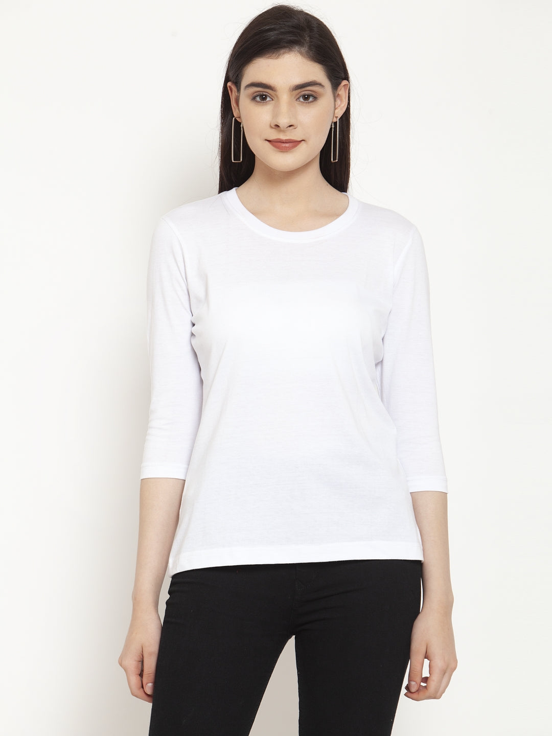Frisker's Solid Women Round Neck Full Sleeves T-Shirt - Friskers