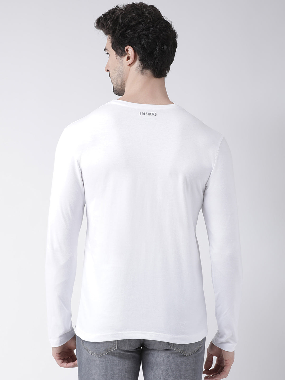 Men Solid Round Neck Full Sleeve T-shirt - Friskers