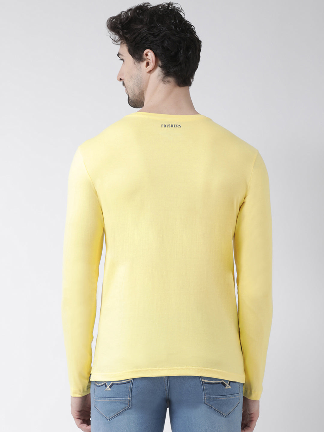 Men Solid Round Neck Full Sleeve T-shirt - Friskers