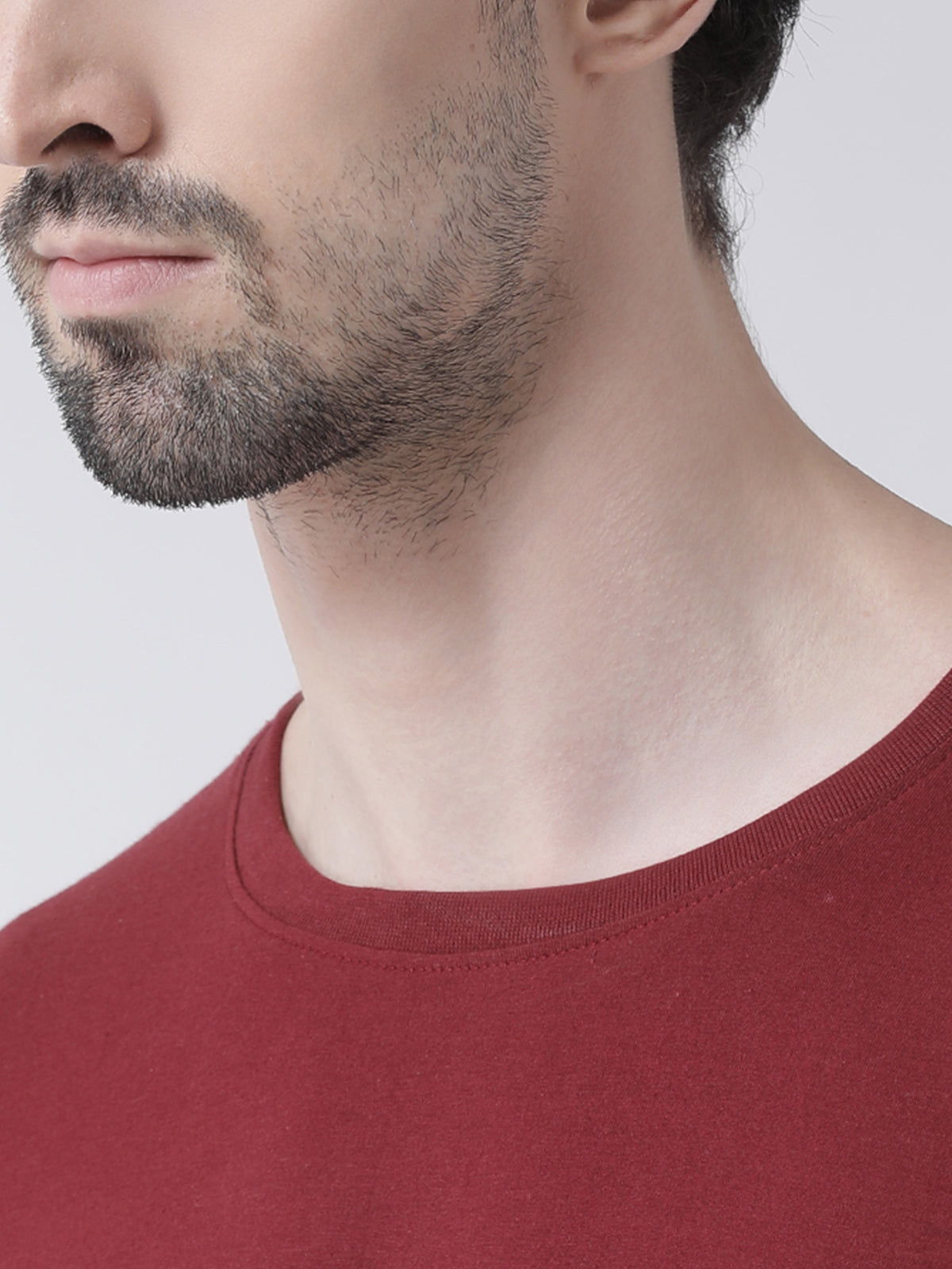 Men Solid Round Neck Full Sleeve T-shirt - Friskers