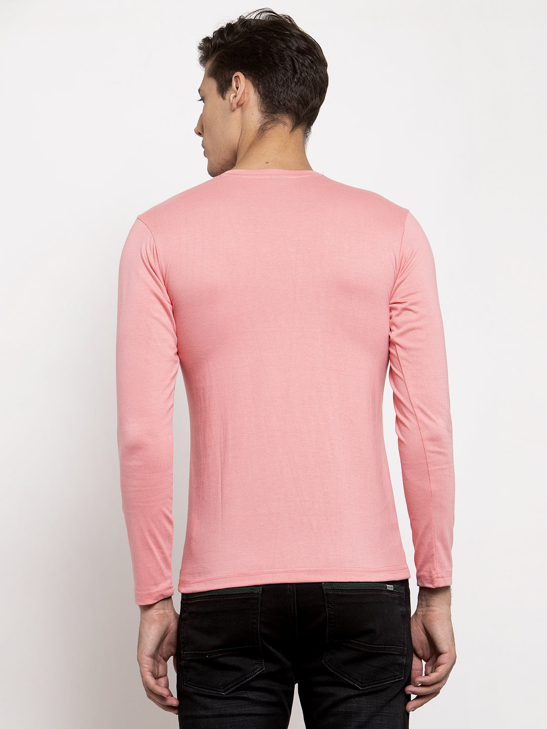 Men Solid Round Neck Full Sleeve T-shirt - Friskers