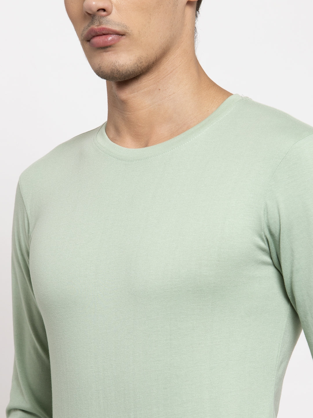 Men Solid Round Neck Full Sleeve T-shirt - Friskers