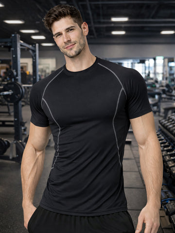 Mens Polyster Compression Gym Tshirt