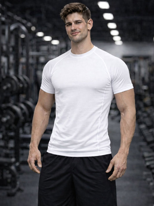 Mens Polyster Compression Training Gym Tshirt