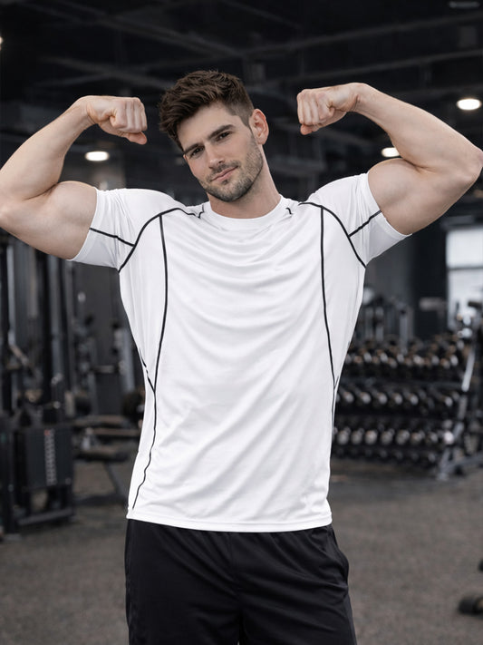 Mens Polyster Compression Training Gym Tshirt