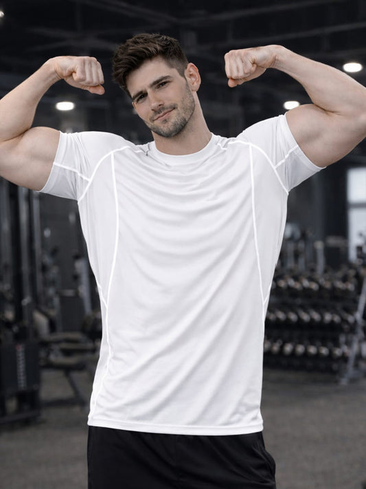 Mens Polyster Compression Training Gym Tshirt