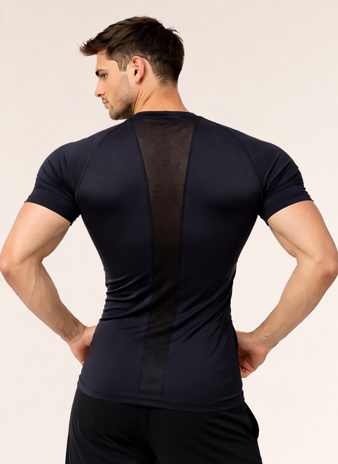 Mens Polyster Compression Training Gym Tshirt