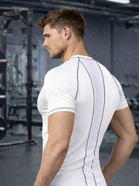 Mens Polyster Compression Training Gym Tshirt