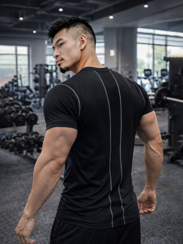 Mens Polyster Compression Training Gym Tshirt