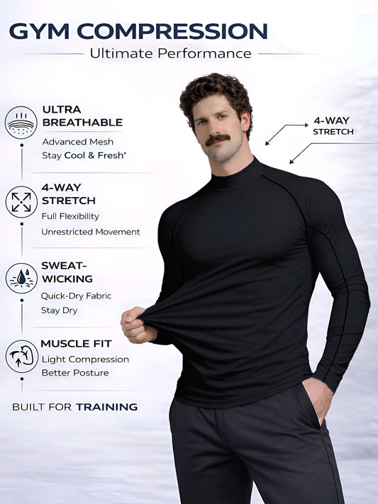 Mens Polyster Compression Training Gym Tshirt