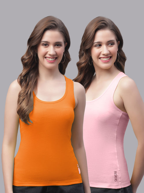 Women Pack Of 2 Orange & Coral Ultimate Active Tank Top