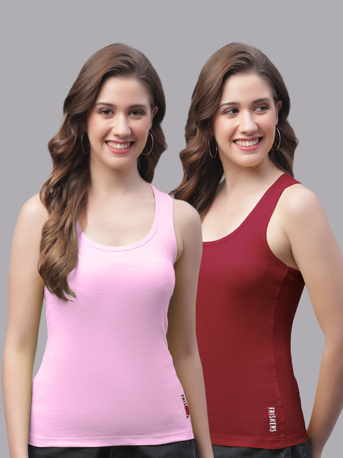 Women Pack Of 2 Light Pink & Maroon Ultimate Active Tank Top