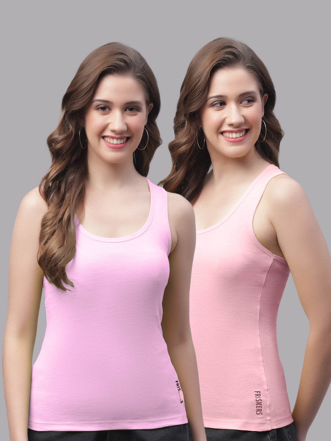 Women Pack Of 2 Light Pink & Coral Ultimate Active Tank Top - Friskers