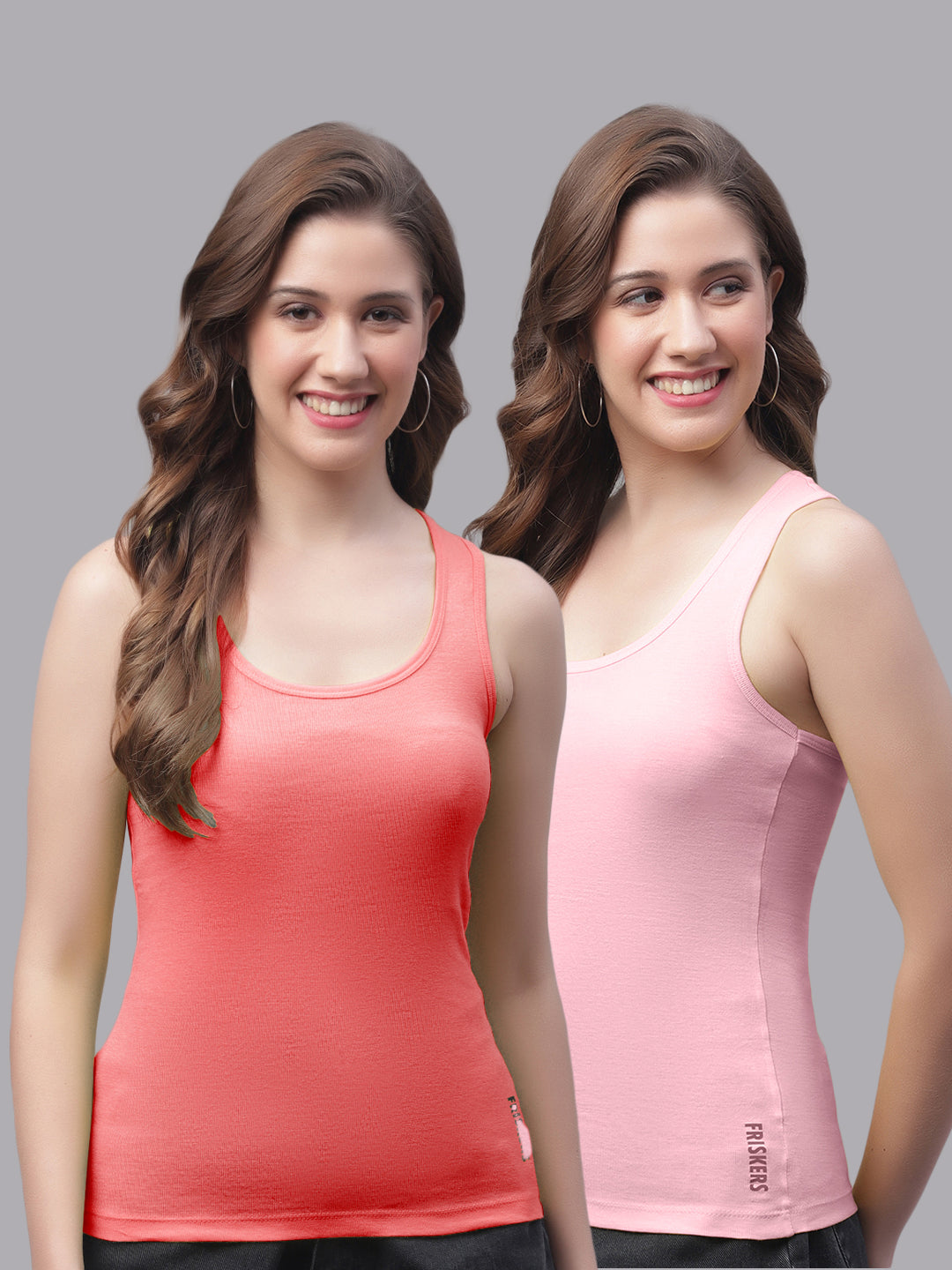 Women Pack Of 2 Gajri & Coral Ultimate Active Tank Top - Friskers