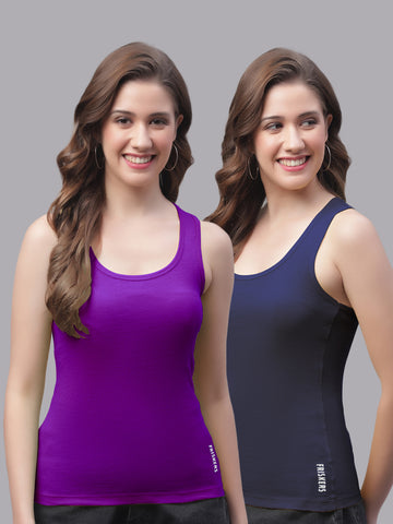 Women Pack Of 2 Purple & Navy Ultimate Active Tank Top - Friskers