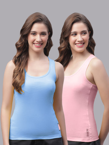 Women Pack Of 2 Turquoise & Coral Ultimate Active Tank Top - Friskers