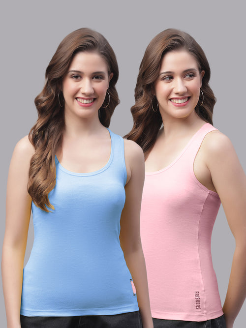 Women Pack Of 2 Turquoise & Coral Ultimate Active Tank Top