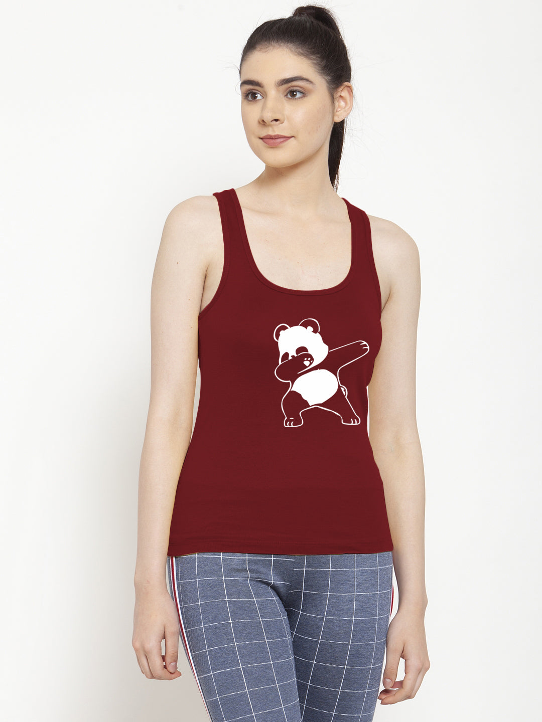 Bear Printed sleeveless Women Black Tank Top/Vest - Friskers