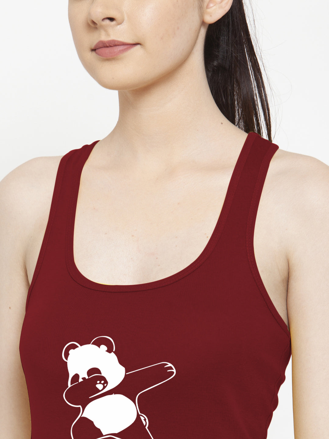 Bear Printed sleeveless Women Black Tank Top/Vest - Friskers